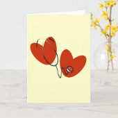 Hoorten en stethoscoop T-shirts en cadeautjes Kaart (Gele Bloem)