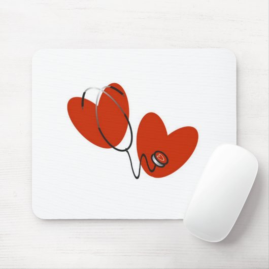 Hoorten en stethoscoop T-shirts en cadeautjes Muismat (Met muis)