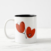 Hoorten en stethoscoop T-shirts en cadeautjes Tweekleurige Koffiemok (Links)