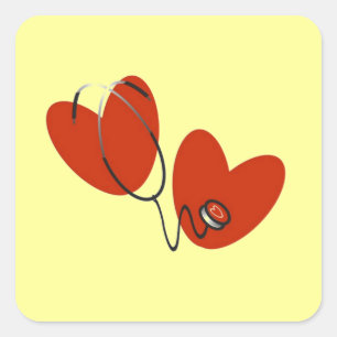 Hoorten en stethoscoop T-shirts en cadeautjes Vierkante Sticker
