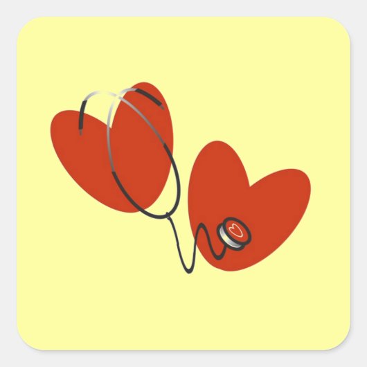 Hoorten en stethoscoop T-shirts en cadeautjes Vierkante Sticker (Voorkant)