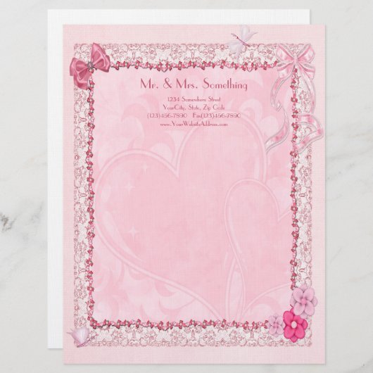 Hoorten en vlinders Huurpapier Custom Briefhoofd (Voorkant / Achterkant)