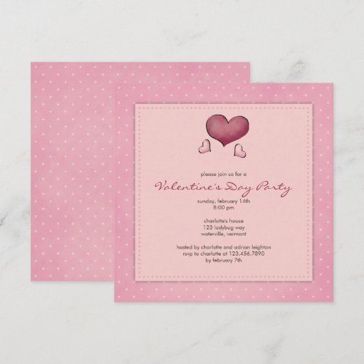 Hoorten: Uitnodiging van de partij Valentijnsdag (Voorkant / Achterkant)