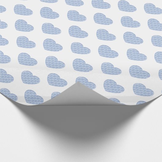 Hoorten van Baby Blue Rozen in Offset Rows Pattern Cadeaupapier (Hoek)