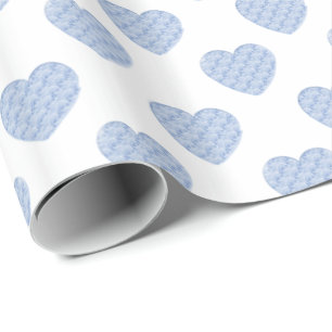 Hoorten van Baby Blue Rozen in Offset Rows Pattern Cadeaupapier