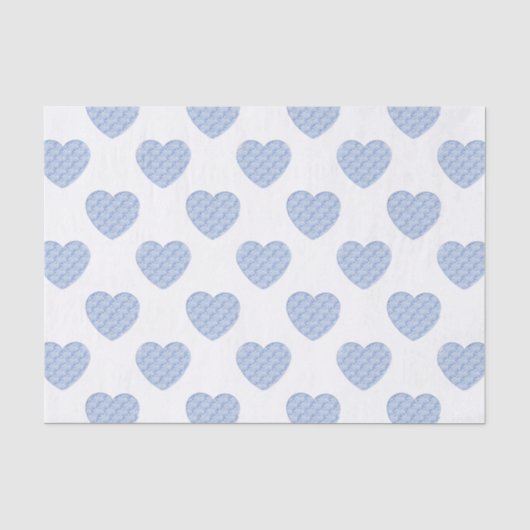 Hoorten van Baby Blue Rozen in Offset Rows Pattern Tissuepapier (Voorkant)