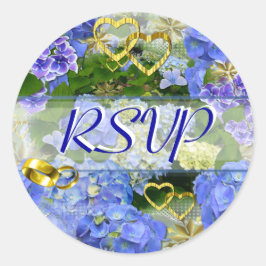 HOORZITTEN EN HYDRANGEAS ~ Envelope Sealers/Sticke Ronde Sticker