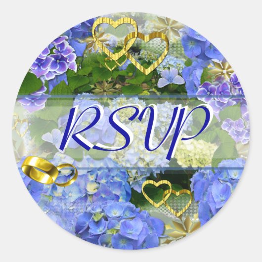 HOORZITTEN EN HYDRANGEAS ~ Envelope Sealers/Sticke Ronde Sticker (Voorkant)