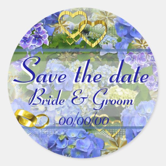 HOORZITTEN EN HYDRANGEAS ~ Envelope Sealers/Sticke Ronde Sticker (Voorkant)