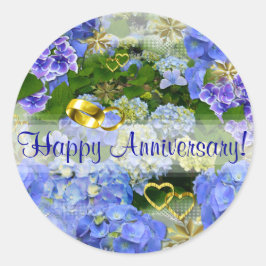 HOORZITTEN EN HYDRANGEAS ~ Envelope Sealers/Sticke Ronde Sticker