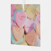 HOORZITTEN SNOEP valentijnse Glas Ornament (Voorkant links)