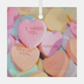 HOORZITTEN SNOEP valentijnse Glas Ornament (Voorkant)