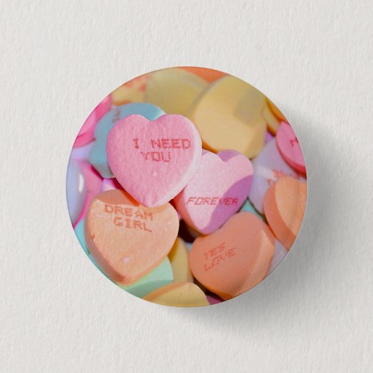HOORZITTEN SNOEP valentijnse Ronde Button 3,2 Cm (Voorkant)