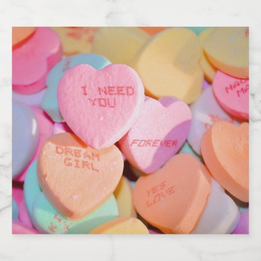 HOORZITTEN SNOEP valentijnse Sparkling Wijnetiket (Enkel label)