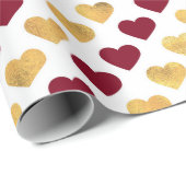 HOORZITTEN VAN DE RODE EN GOUDE VALENTIJNSDAG CADEAUPAPIER (Rol Hoek)