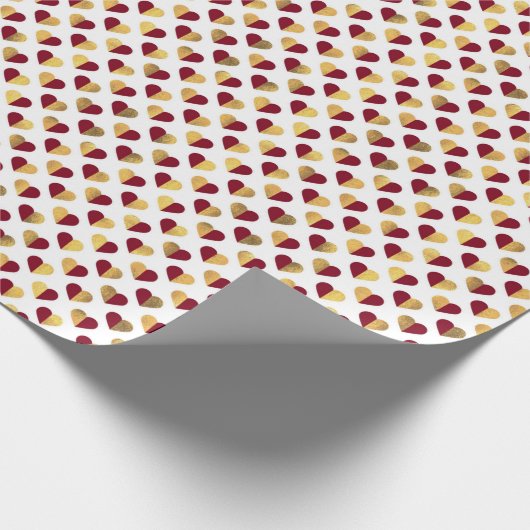 HOORZITTEN VAN DE RODE EN GOUDE VALENTIJNSDAG CADEAUPAPIER (Hoek)