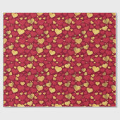 HOORZITTEN VAN DE RODE EN GOUDE VALENTIJNSDAG CADEAUPAPIER (Vlak)