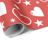 HOORZITTEN VOOR RODE EN WITTE VALENTIJNSDAG CADEAUPAPIER (Rol Hoek)