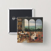 Hoorzitting 1617 vierkante button 5,1 cm (Voorkant /achterkant)