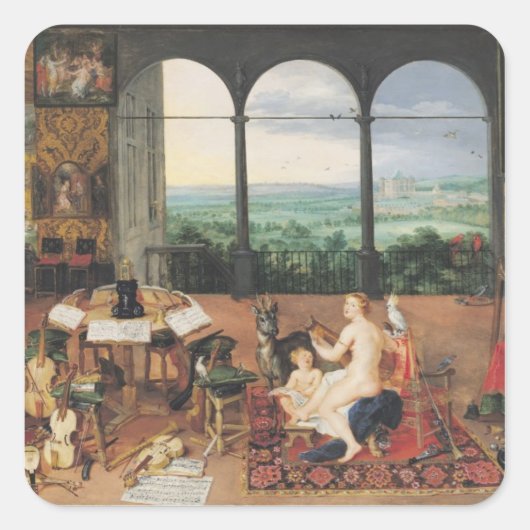 Hoorzitting 1617 vierkante sticker (Voorkant)
