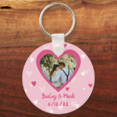 Hoorzitting Aangepaste foto Valentijn bruiloft toe Sleutelhanger (Voorkant)