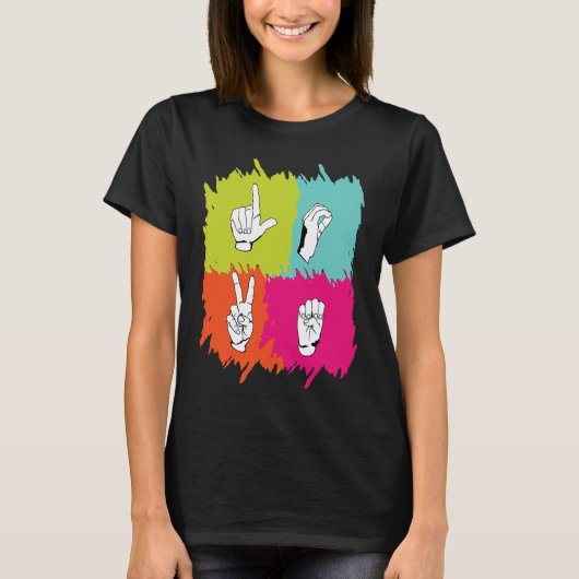 Hoorzitting Hulp doaf Pride ASL handgebarentaal Ge T-shirt (Voorkant)