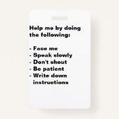 Hoorzitting met verminderde ondersteuningsbadge badge (Achterkant)