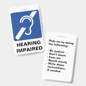 Hoorzitting met verminderde ondersteuningsbadge badge (Voor- en achterkant)