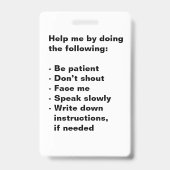 Hoorzitting met verminderde ondersteuningsbadge badge (Achterkant)