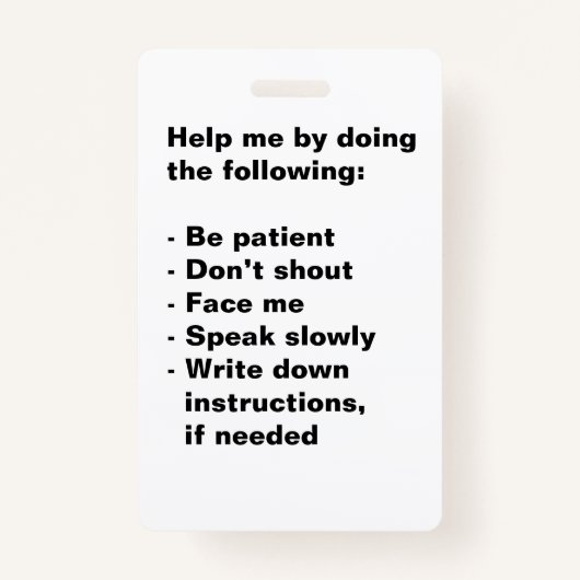 Hoorzitting met verminderde ondersteuningsbadge badge (Achterkant)