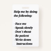 Hoorzitting met verminderde ondersteuningsbadge badge (Achterkant)