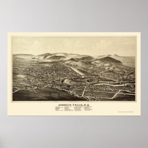 Hoosick Herfsten, NY Panoramic Map - 1889 Poster