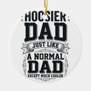 Hoosier Dad Vintage Gravure Citaat Shirt Ontwerp_1 Keramisch Ornament