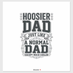 Hoosier Dad Vintage Gravure Quote Shirt Ontwerp_1 Sticker