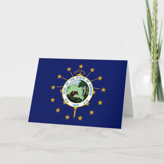 Hoosier Flag & Seal, Flag of Indiana Kaart (Voorkant)