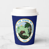 Hoosier Flag & Seal, Flag of Indiana Papieren Bekers (Achterkant)