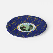 Hoosier Flag & Seal, Flag of Indiana Papieren Bordje (Gekanteld)