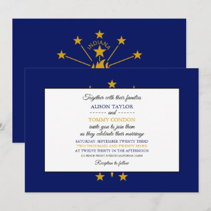 Hoosier Flag, vlag van Indiana Wedding Kaart