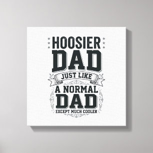 Hoosier Papa Vintage Gravure Citaat Shirt Ontwerp_ Canvas Afdruk