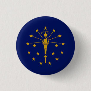 Hoosier Vlag, Vlag van Indiana Ronde Button 3,2 Cm