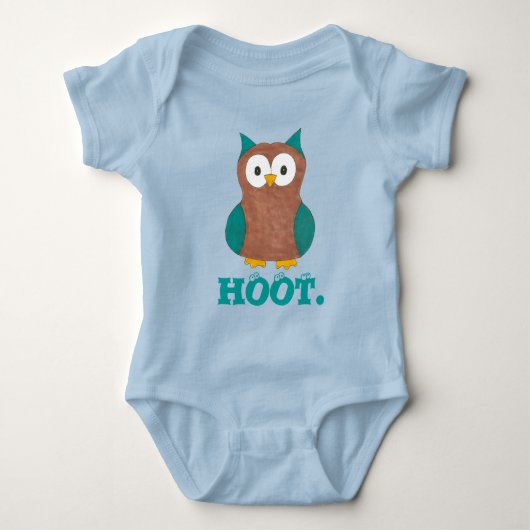 HOOT Cartoon Owl Bird Eyes Wise Owls Birdie Gift Romper (Voorkant)