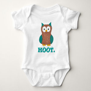 HOOT Cartoon Owl Bird Eyes Wise Owls Birdie Gift Romper