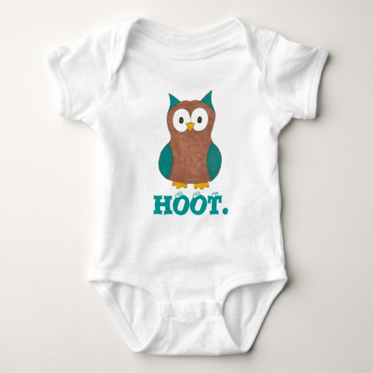 HOOT Cartoon Owl Bird Eyes Wise Owls Birdie Gift Romper (Voorkant)
