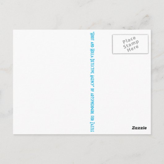 Hoot en Hollar rechercheur Briefkaart (Achterkant)