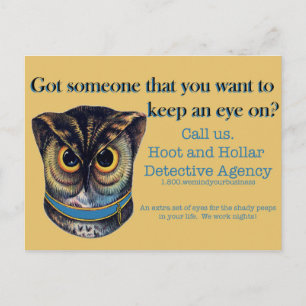 Hoot en Hollar rechercheur Briefkaart