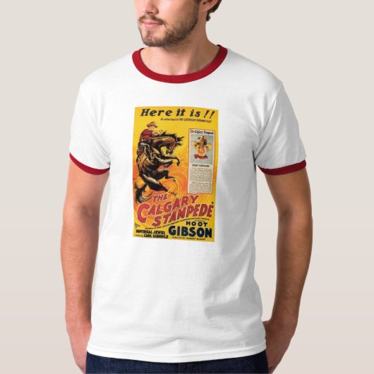 Hoot Gibson 1925 stil film western poster T-shirt (Voorkant)