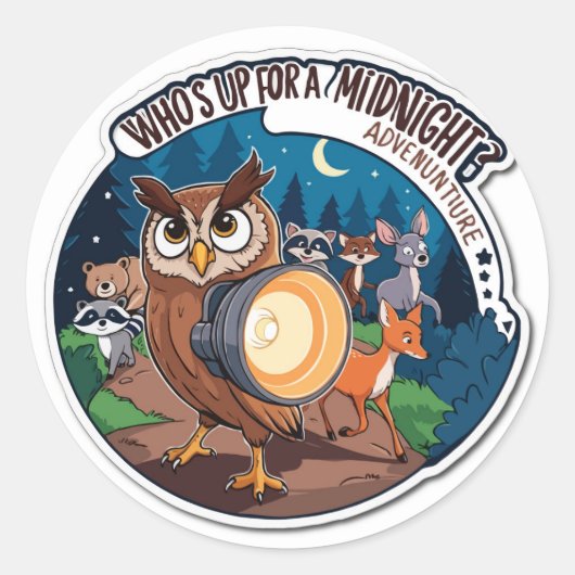 Hoot Hike - Nocturnal Natuur Trek Sticker (Voorkant)