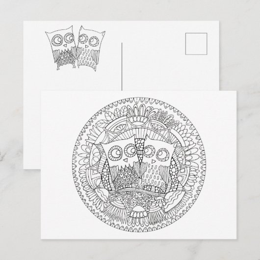 Hoot Hollow-kleur in Briefkaart (Voorkant / Achterkant)