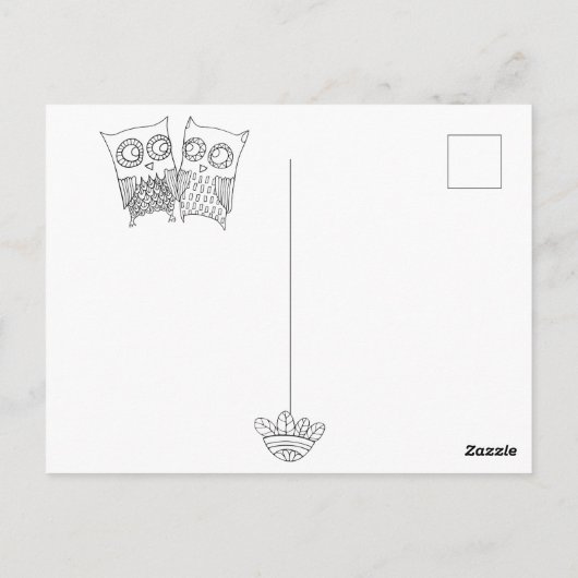 Hoot Hollow-kleur in Briefkaart (Achterkant)