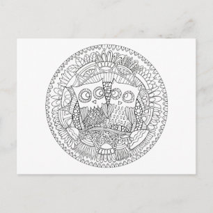 Hoot Hollow-kleur in Briefkaart